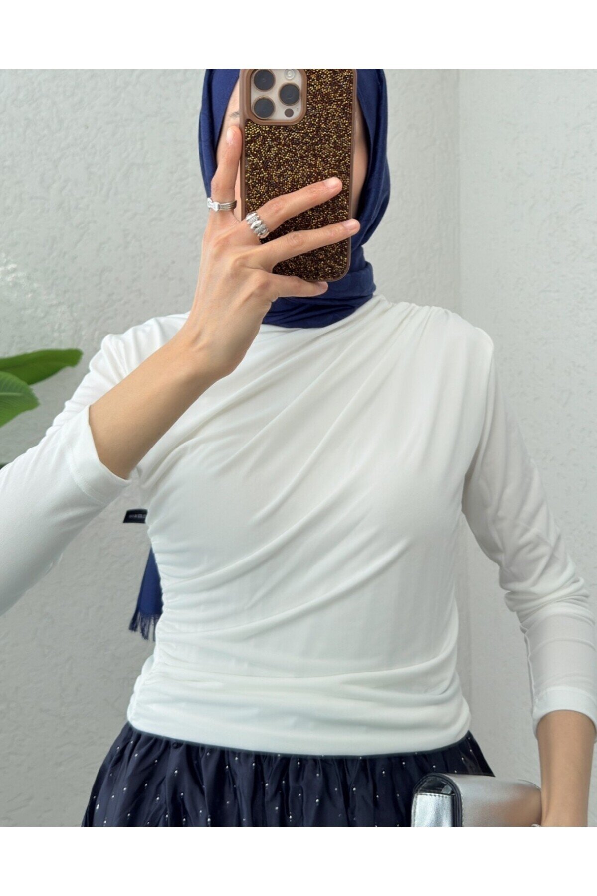 Kadın Büzgülü Dik Yaka Candy Bluz -0160
