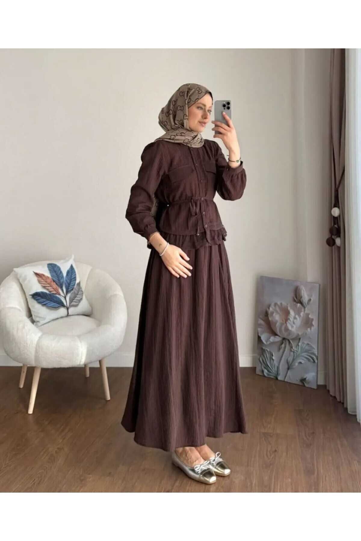Kadın Dantel Detaylı Astarlı Etekli Takım -0999