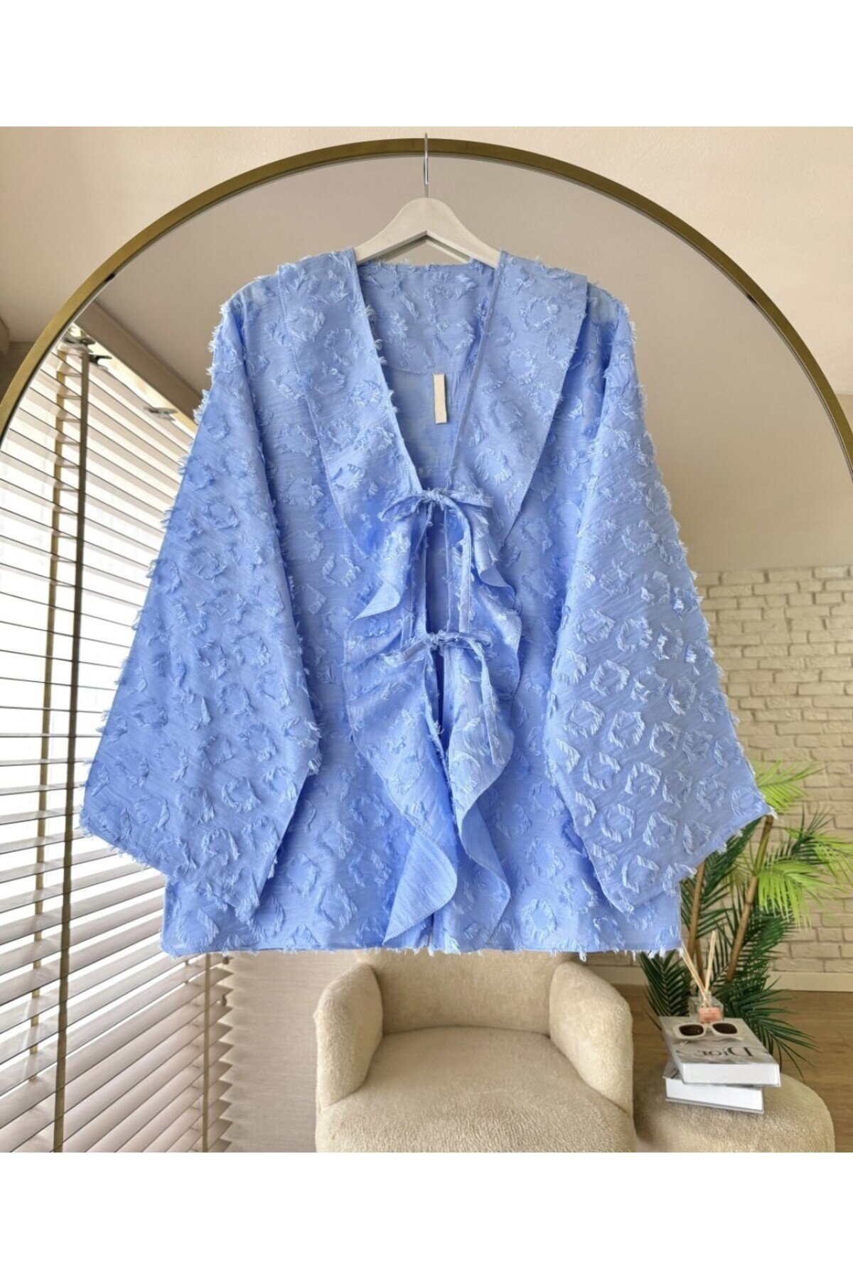 Kadın Önü Fırfırlı Püsküllü Kimono -0450