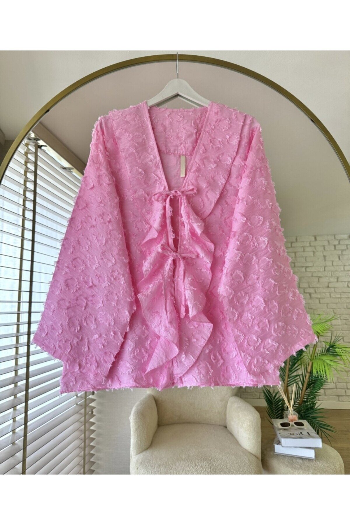 Kadın Önü Fırfırlı Püsküllü Kimono -0450