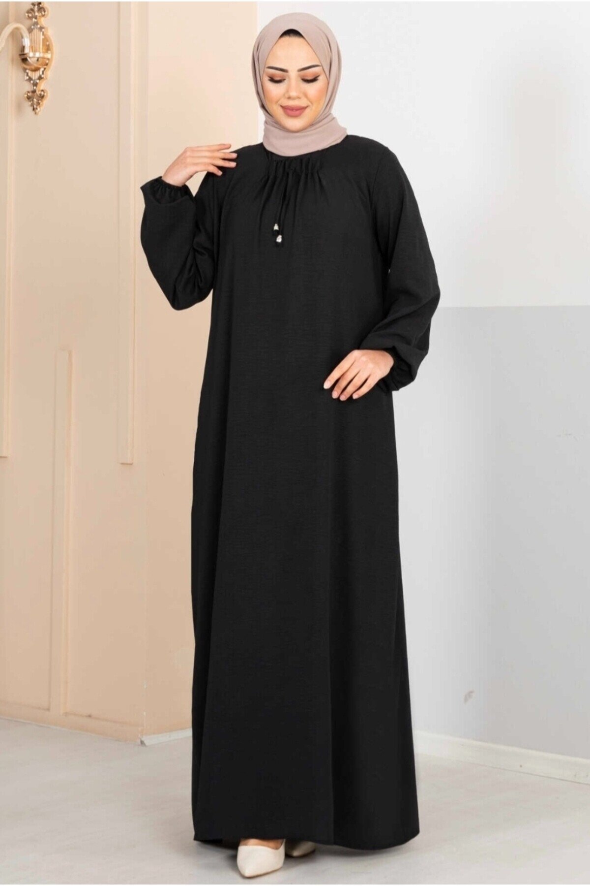 Kadın Yakası İpli Ayrobin Elbise -0350