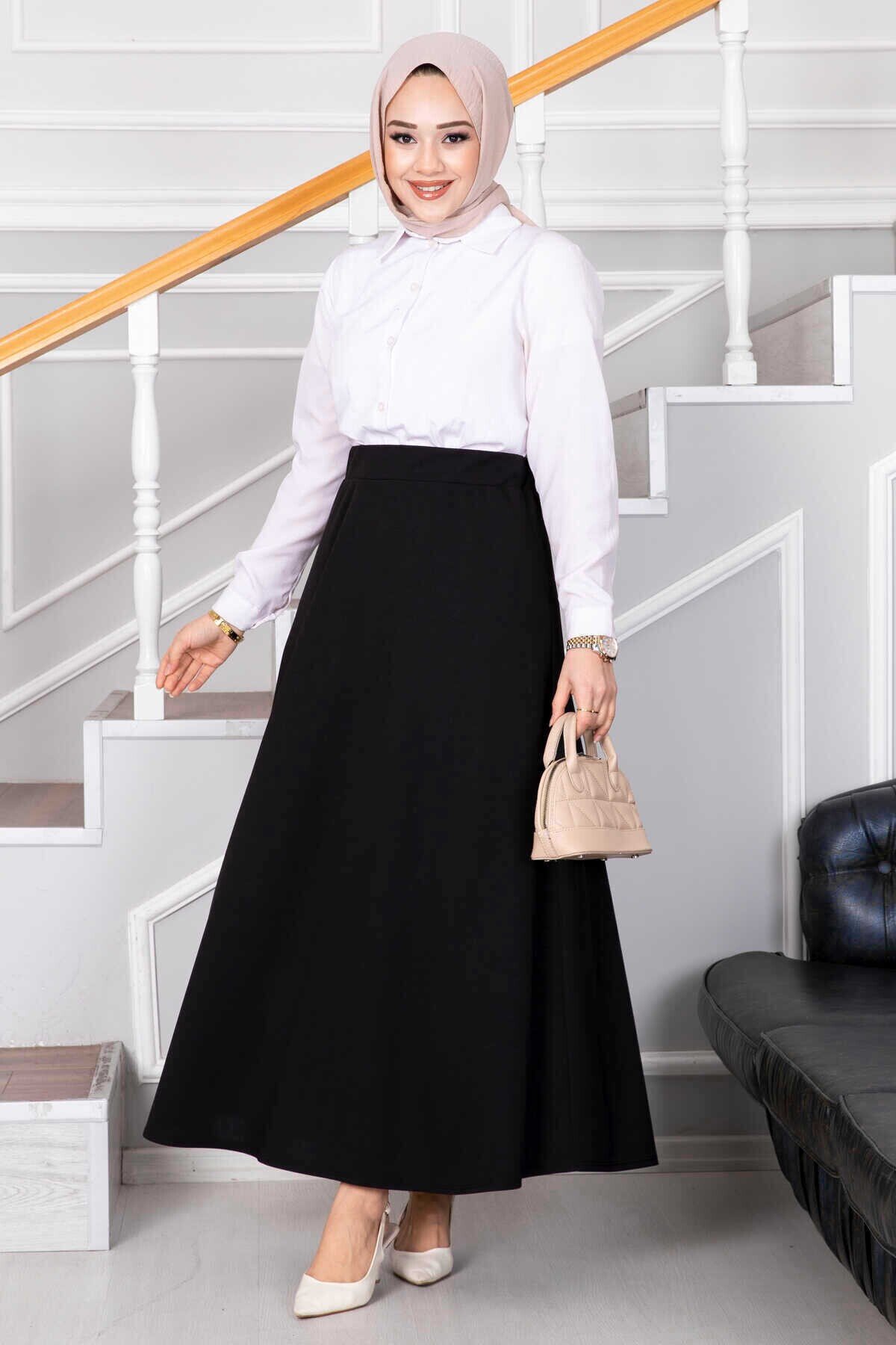 Mevlana Tesettür Etek Lacivert