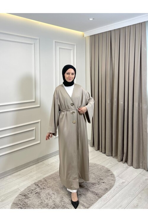 Kadın Düğme Detaylı Bel İpli Uzun Tunik -0600 (SM 38-42 / LXL 44-46 )