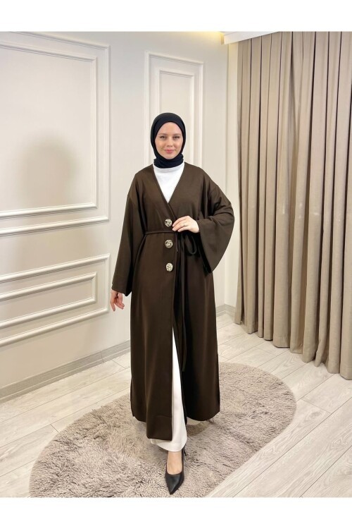 Kadın Düğme Detaylı Bel İpli Uzun Tunik -0600 (SM 38-42 / LXL 44-46 )