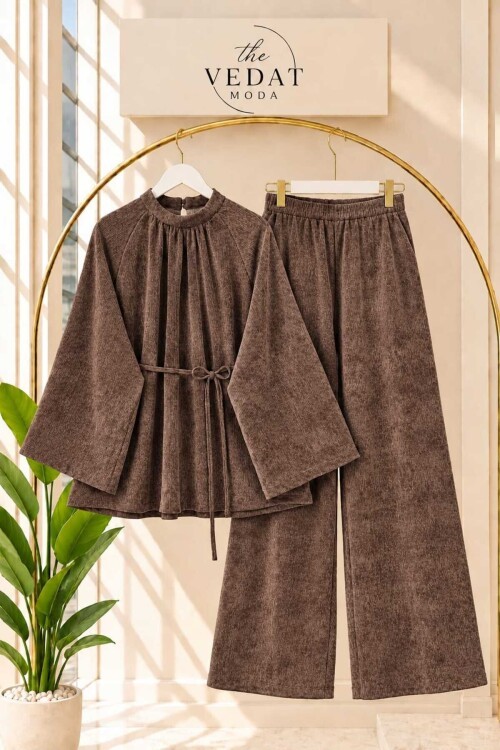 Kadın Fitilli Kadife Kumaş Pantolon Takım -0550