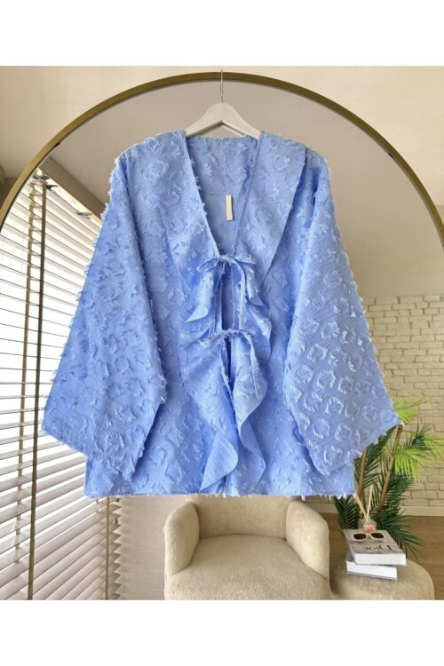 Kadın Önü Fırfırlı Püsküllü Kimono -0450
