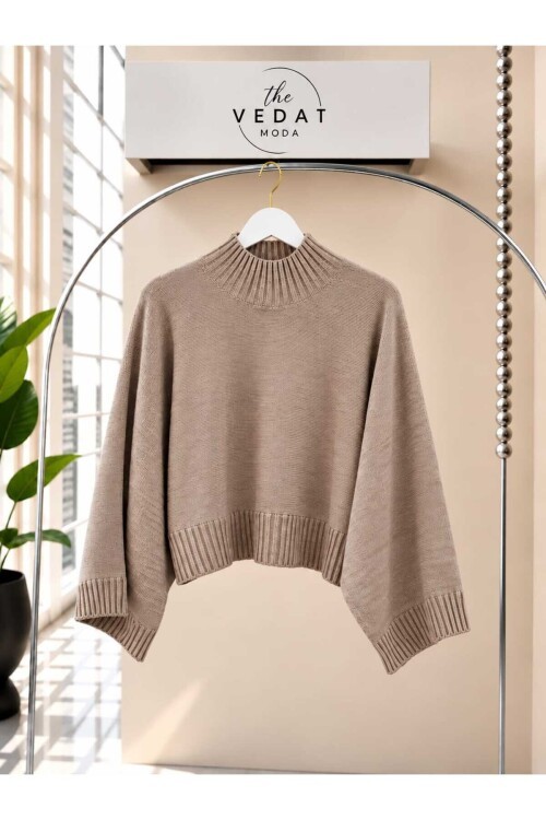 Kadın Oversize Triko Kumaş Bluz -0270