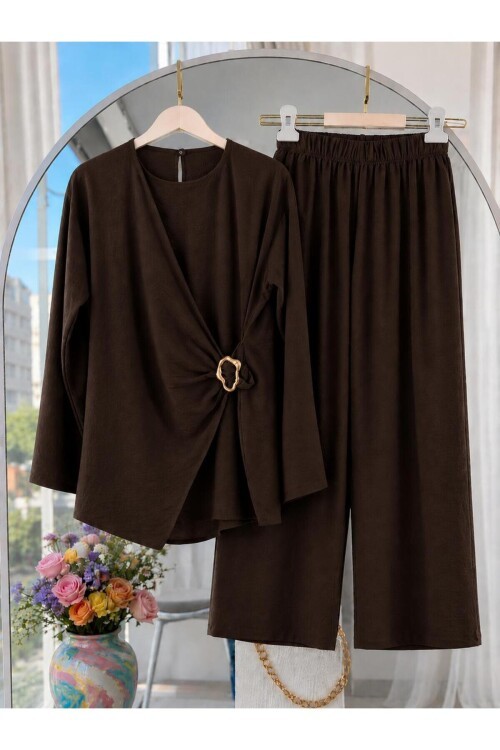 Kadın Toka Detaylı Pantolon Takım -0550
