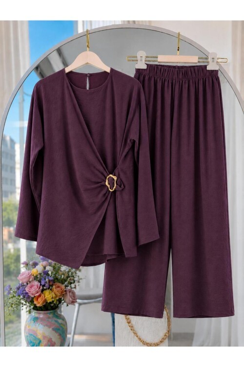Kadın Toka Detaylı Pantolon Takım -0550