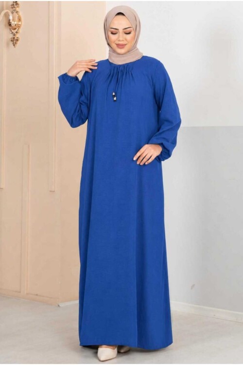 Kadın Yakası İpli Ayrobin Elbise -0350