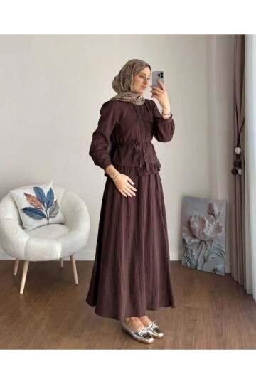 Kadın Dantel Detaylı Astarlı Etekli Takım -0999
