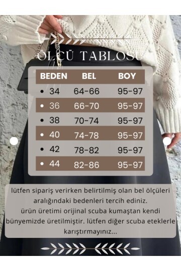 Kadın Scuba Kumaş Puf Kloş Tesettür Etek